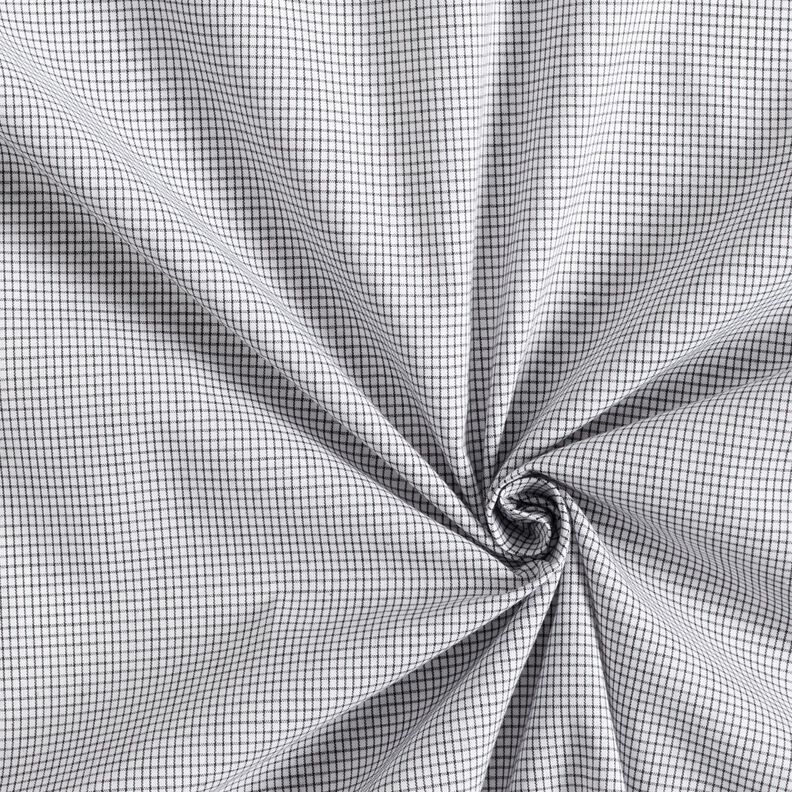 Shirt fabric fine grid check – black/white,  image number 3