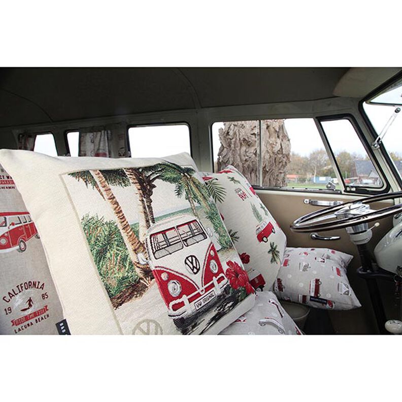 Decor Fabric Tapestry Piece VW Bus – natural/red,  image number 6