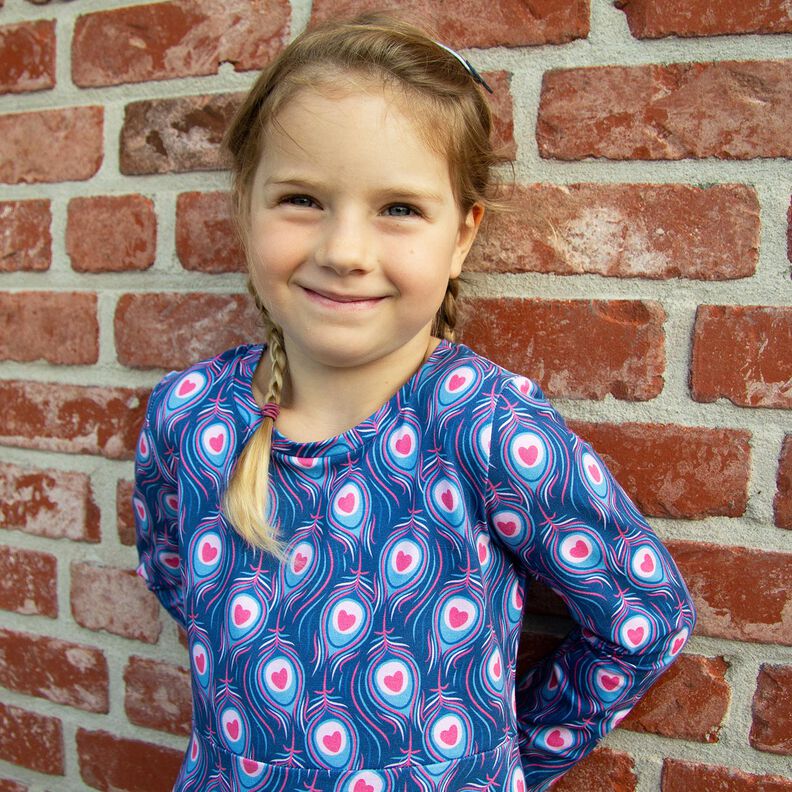 Cotton Jersey Peacock | Stoff&Liebe – royal blue/intense pink,  image number 6