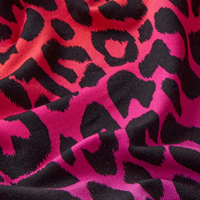 French Terry Gradient Leopard Digital Print | by Poppy – purple/fire red,  image number 2