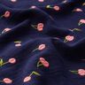 Double Gauze/Muslin embroidered cherries | Poppy Fabrics – midnight blue/pink,  thumbnail number 2