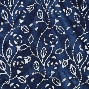 viscose voile batik leafy branches – indigo/white, 