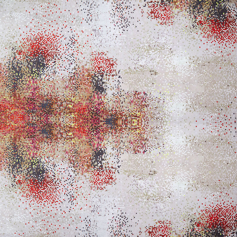 GOTS Cotton Jersey scattered mosaic | TCC x LOOKS by Wolfgang Joop – red/dark beige,  image number 1