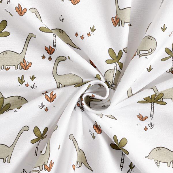 Cotton Flannel Dinosaurs – offwhite,  image number 4