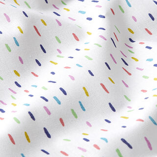 Cotton Poplin Colourful Dashes – white, 