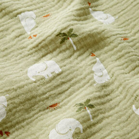 Double Gauze/Muslin Baby elephants – pistachio, 