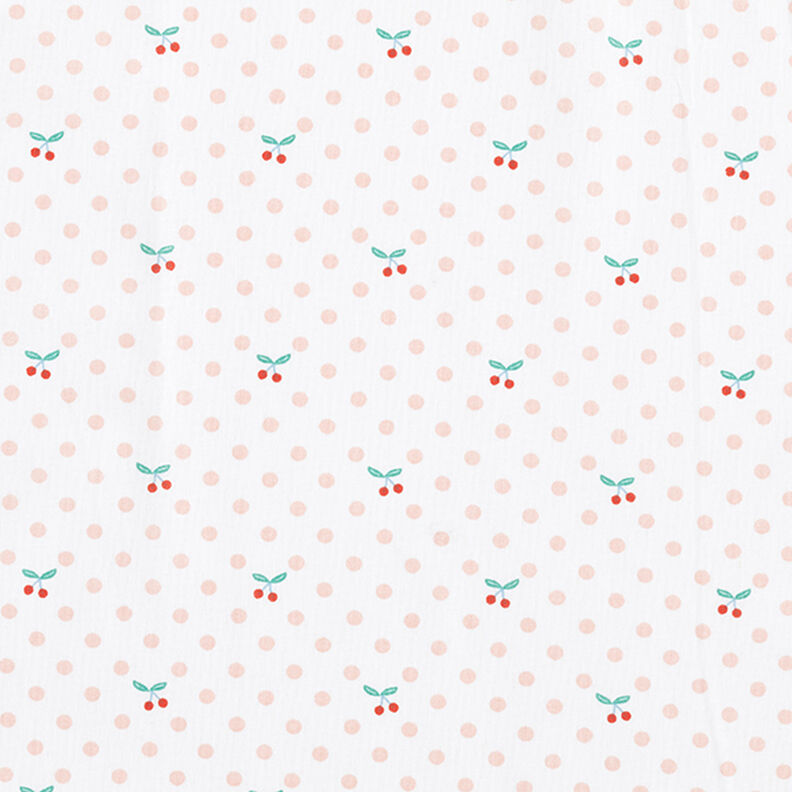 Poplin Polka Dots and Cherries – white/rosé,  image number 1