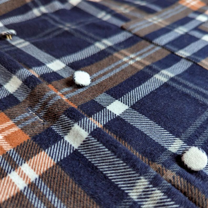 Cotton Flannel Check Print | by Poppy – navy blue/fawn,  image number 7