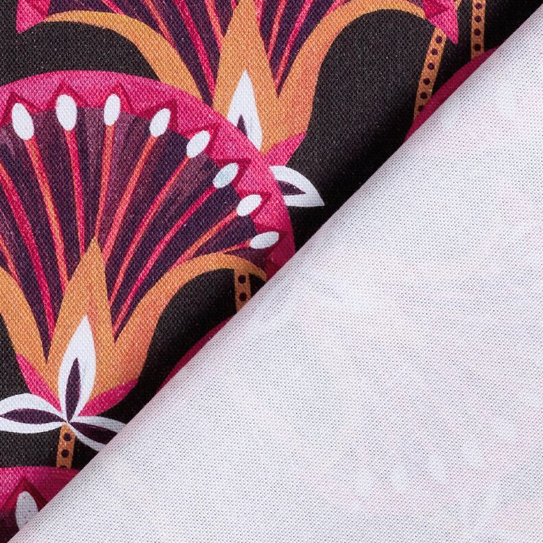 Decor Fabric Canvas Floral Fans – black/pink, image number 4