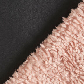 Seconds Plain Imitation Leather with Faux Fur Reverse – black/light dusky pink, 