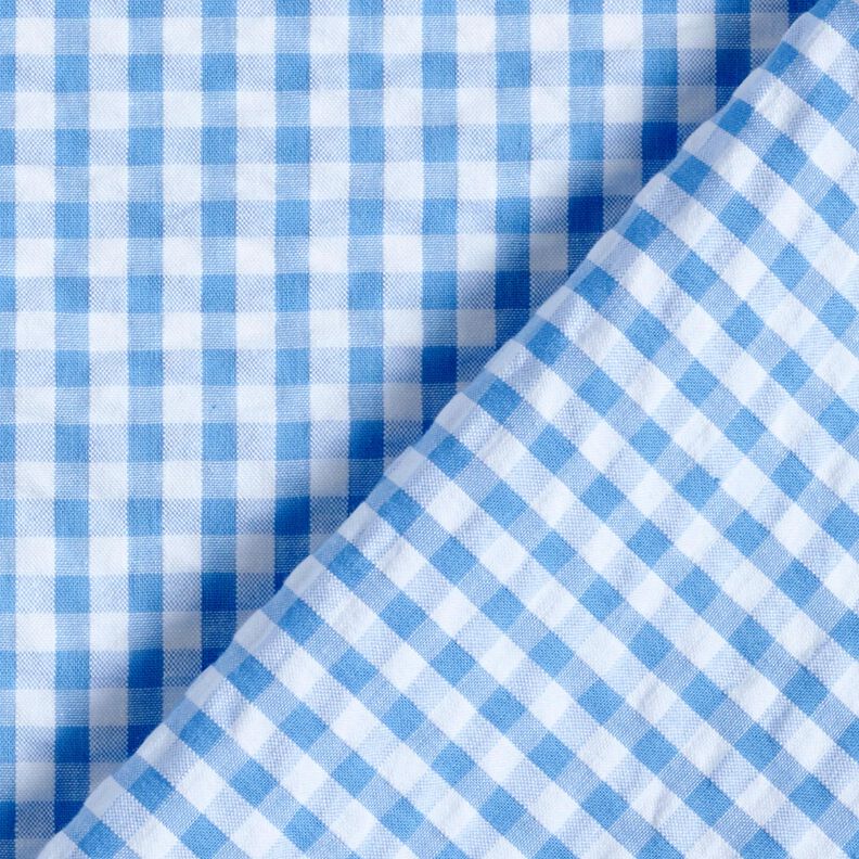 Seersucker Cotton woven check – blue/white, image number 4