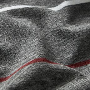 Cotton Jersey colourful stripes – slate grey | Remnant 90cm, 