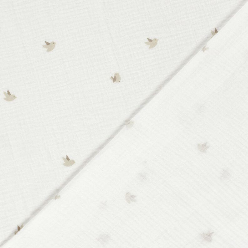 Double Gauze/Muslin little birds – offwhite/natural,  image number 4