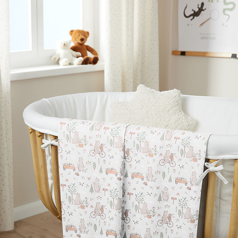 Poplin Bears on the Go Digital Print – offwhite,  image number 6