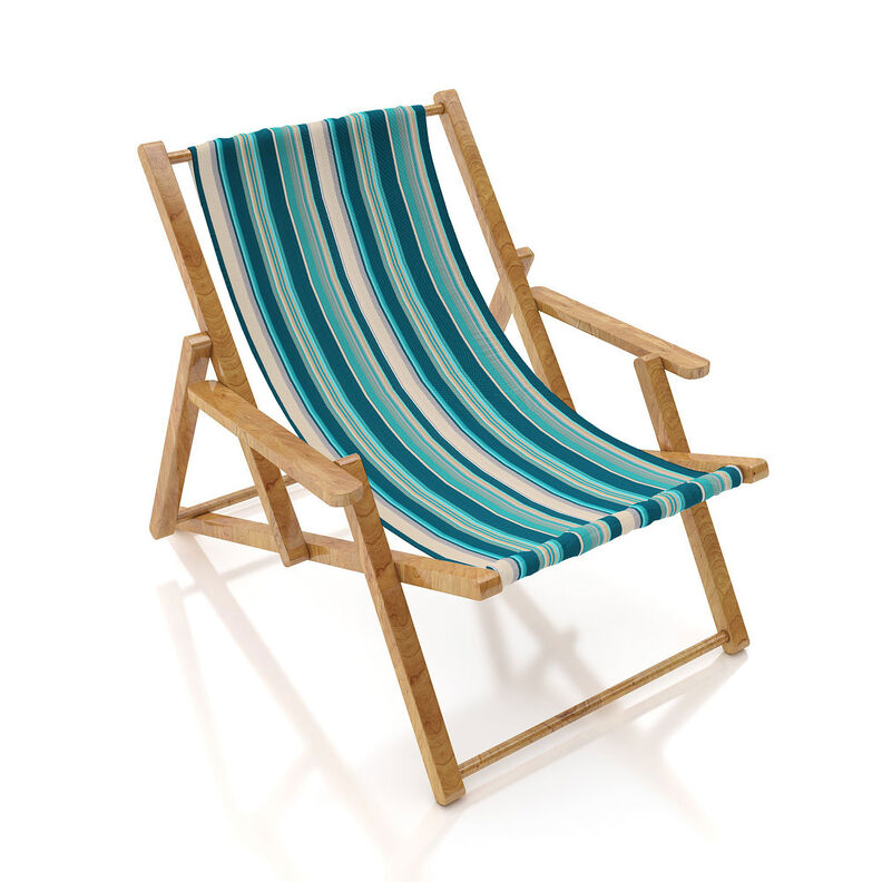 Outdoor Deckchair fabric Longitudinal stripes 45 cm – almond/petrol,  image number 8