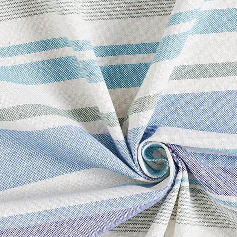 Decor Fabric Half Panama Colourful Stripe Mix Recycled – brilliant blue,  image number 3