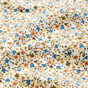 Cotton Cretonne scattered flowers – light beige/light brown, 