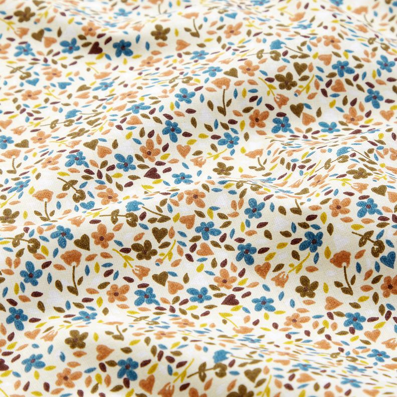Cotton Cretonne scattered flowers – light beige/light brown,  image number 2