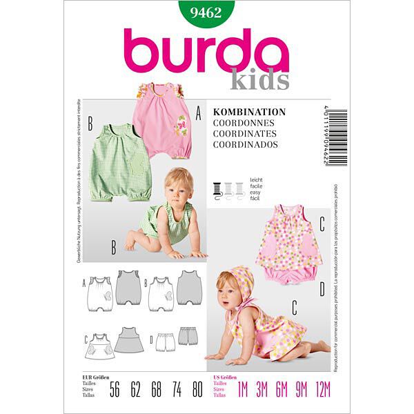 Baby Jumpsuit / Dress / Panties, Burda 9462,  image number 1