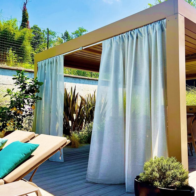 Outdoor Curtain Fabric Plain 315 cm – white,  image number 7