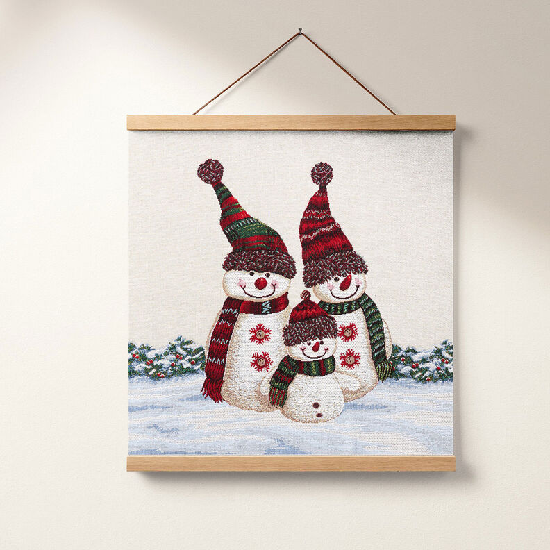 Panel Tapestry Fabric snowman trio – light beige, image number 6