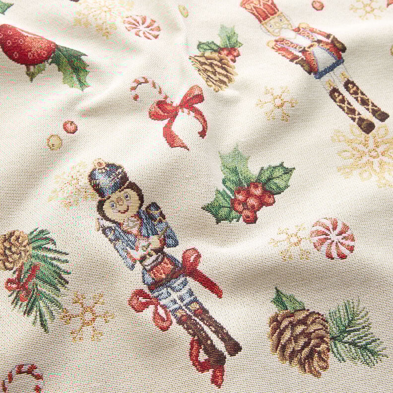 Decor Fabric Tapestry Fabric festive nutcrackers – light beige/red, image number 2