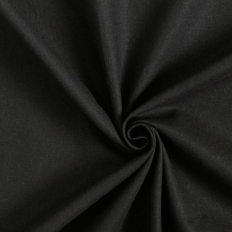 washed linen cotton blend – black,  image number 1