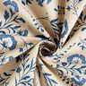 Decor Fabric Half Panama little flowers – natural/ocean blue,  thumbnail number 3