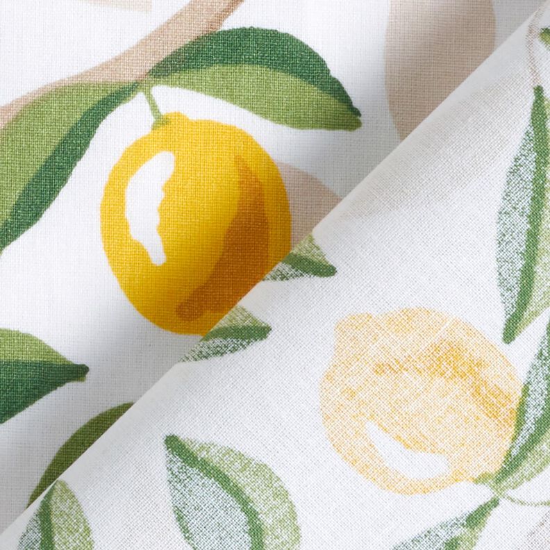 Coated Cotton painted lemons – white/lemon yellow,  image number 5