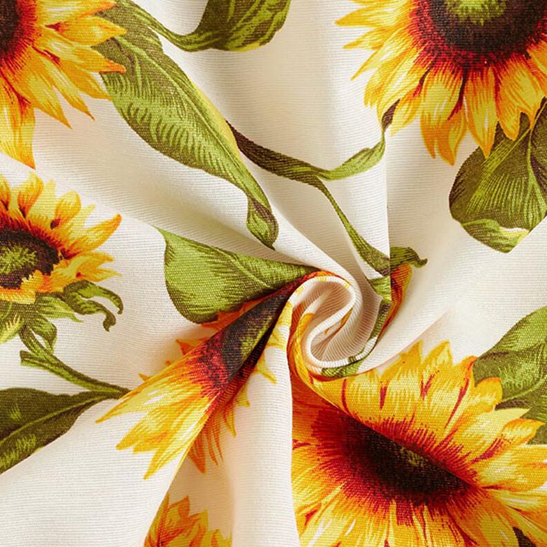 Decorative fabric Canvas Sunflowers – natural/sunglow,  image number 3