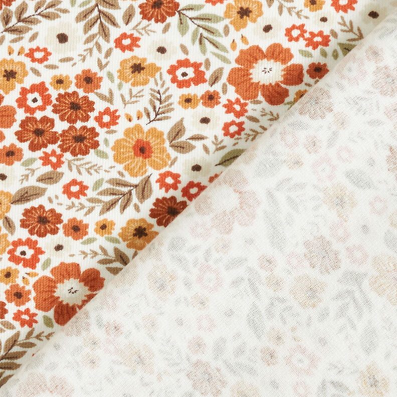 Cotton Jersey autumnal sea of flowers – offwhite,  image number 4