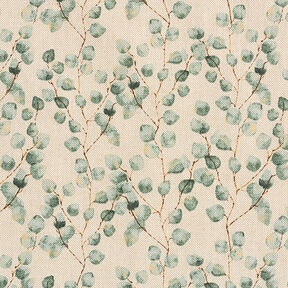 Decorative half Panama fabric Mini eucalyptus – reed/natural, 