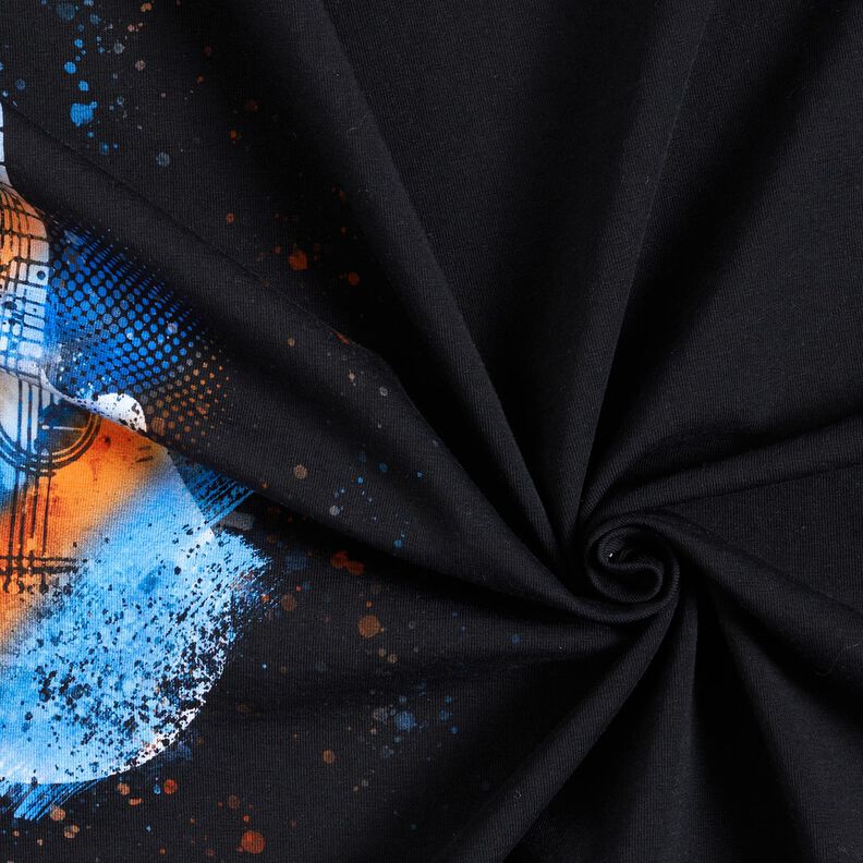 Cotton Jersey Panel Guitar | Glitzerpüppi – black/orange,  image number 3
