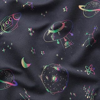 French Terry Cosmos Digital Print – black, 