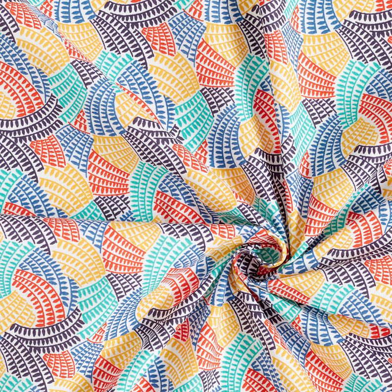 Cotton Cretonne Abstract arches – white/eucalyptus, image number 3