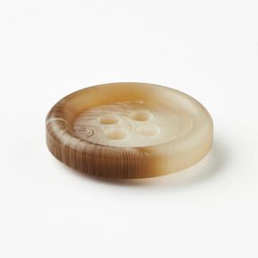 4-hole button round [Ø 15 mm] – natural/dark brown, 