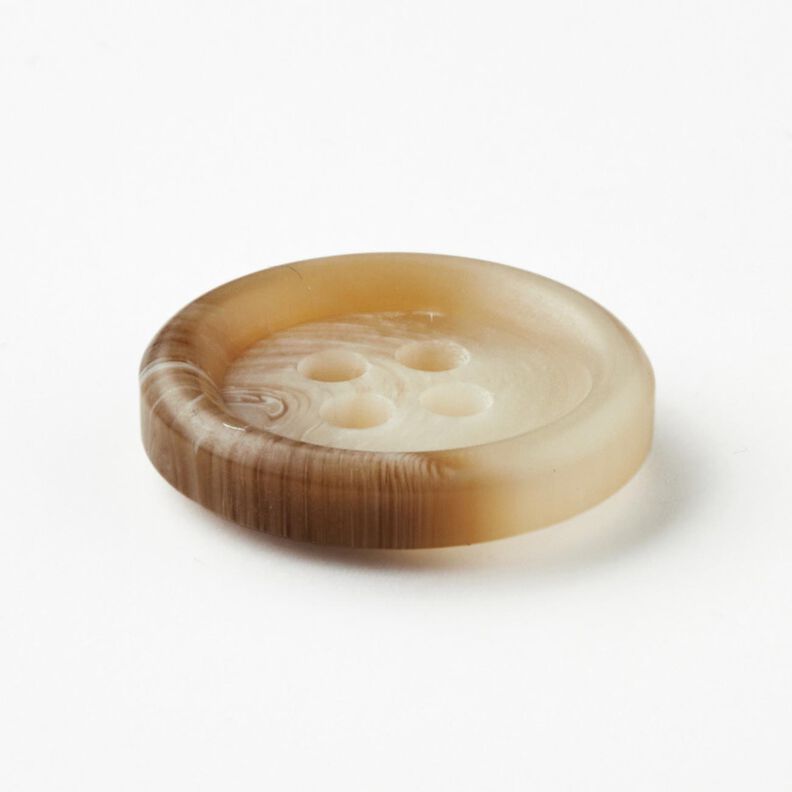 4-hole button round [Ø 15 mm] – natural/dark brown,  image number 2