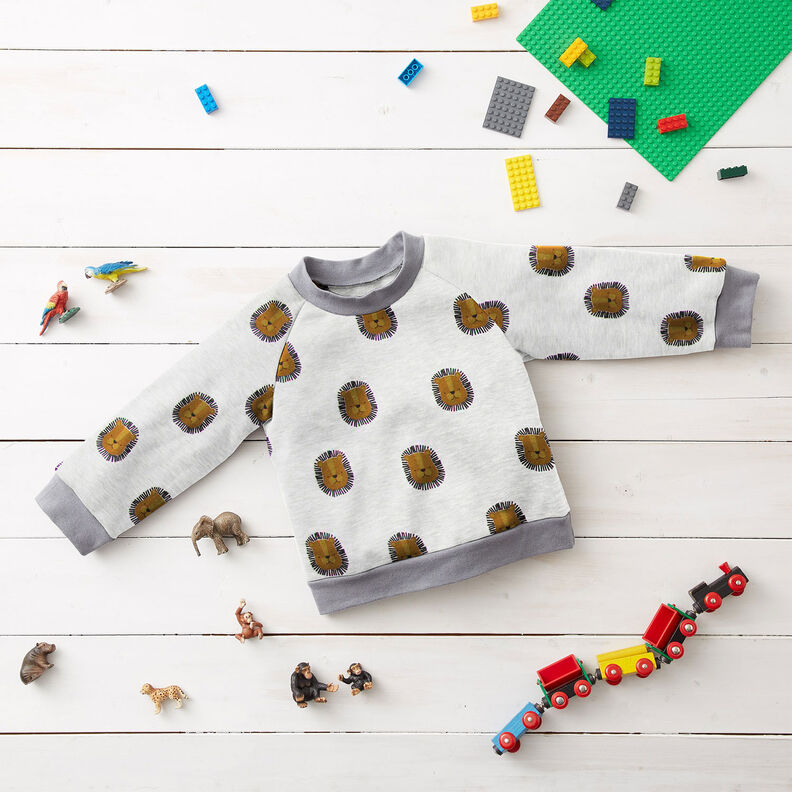Sweatshirt Fabric Lions | by Poppy – offwhite/fawn,  image number 6