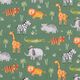 Cotton Poplin Jungle Animals Digital Print – dark green,  thumbnail number 1
