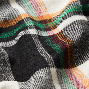 colourful checked coat fabric &ndash; black/white | Remnant 50cm, 