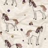 Cotton Jersey Glittery flower horse | Poppy Fabrics – natural/gold,  thumbnail number 2