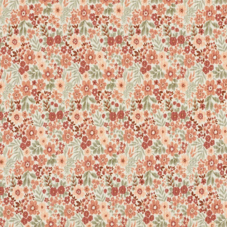 Ribbed Jersey flower meadow – offwhite,  image number 1