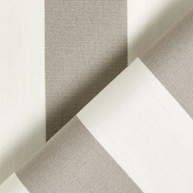 Outdoor Fabric Canvas Block Stripes – silk grey/ivory,  image number 4