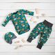 Cotton Jersey Dinosaurs in Space – petrol,  thumbnail number 5