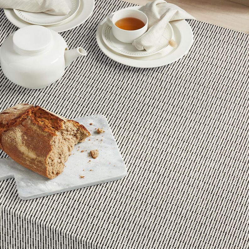 Decor Fabric Jacquard rustic stripes – black/natural,  image number 5