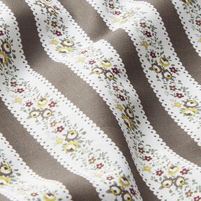 Floral Stripes Cotton Poplin – white/khaki, 