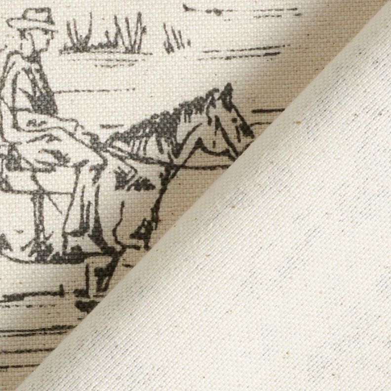 Decor Fabric Panama Riding – grey/natural,  image number 4