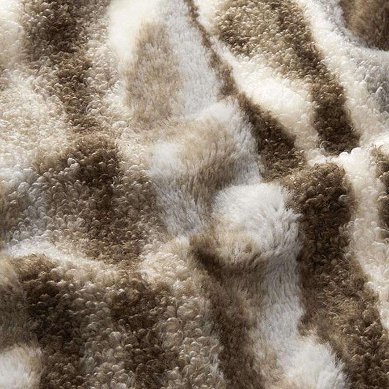 abstract stripes faux fur – offwhite/taupe,  image number 2