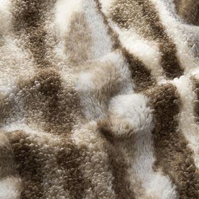abstract stripes faux fur – offwhite/taupe, 