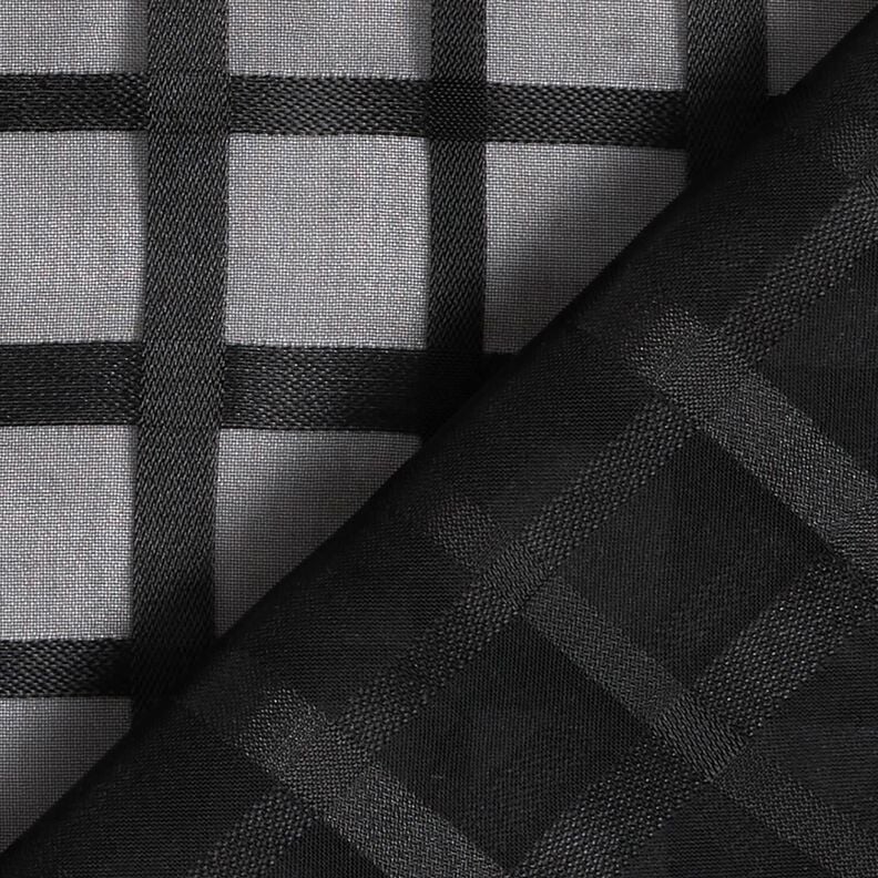Chiffon window check – black,  image number 4